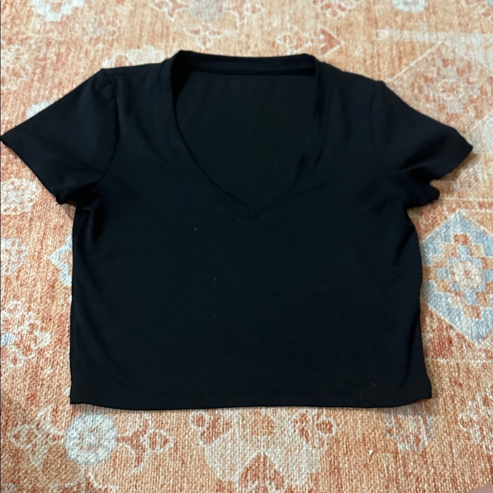 Beyond Yoga® remix short-sleeve crop T-shirt black style# HR7675 size medium - Picture 3 of 6